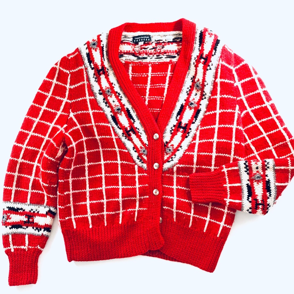 100% wool express cardigan Christmas sweater